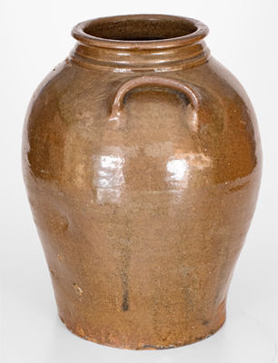 Scarce L. MILES Stoneware Jar, Lewis Miles, Stony Bluff, Edgefield District, SC