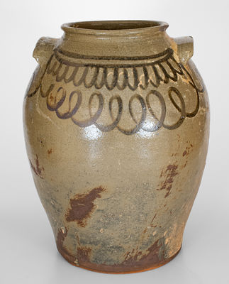 8 Gal. attrib. Trapp & Chandler / Edgefield District, SC Stoneware Jar w/ Bold Iron Slip Decoration