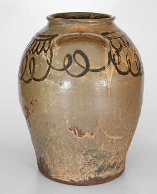 8 Gal. attrib. Trapp & Chandler / Edgefield District, SC Stoneware Jar w/ Bold Iron Slip Decoration