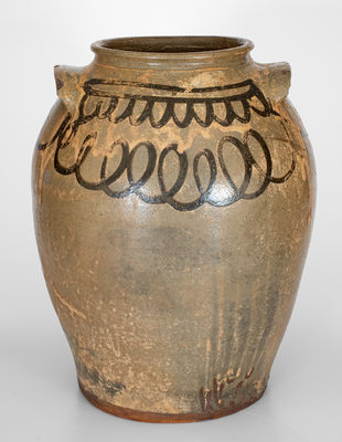 8 Gal. attrib. Trapp & Chandler / Edgefield District, SC Stoneware Jar w/ Bold Iron Slip Decoration