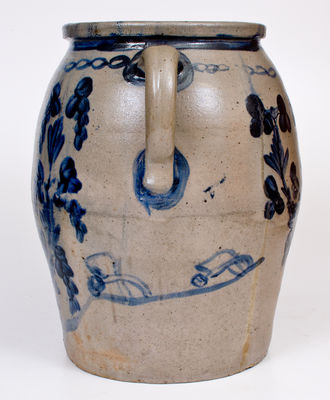 Monumental Baltimore Stoneware Jar w/ Wheelbarrow, Clover and Chainlink Designs