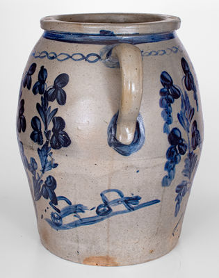 Monumental Baltimore Stoneware Jar w/ Wheelbarrow, Clover and Chainlink Designs