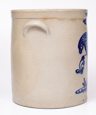 Outstanding 6 Gal. HARRINGTON & BURGER / ROCHESTER Stoneware Crock w/ Parrot Design