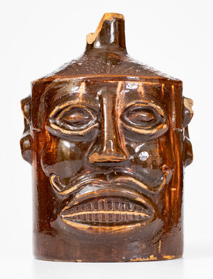 Exceptional Stoneware Face Jug attrib. Ernest Galloway, Paducah, Kentucky