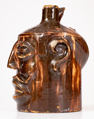 Exceptional Stoneware Face Jug attrib. Ernest Galloway, Paducah, Kentucky