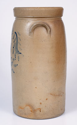 4 Gal. Stoneware Churn w/ Cobalt Vine Decoration, probably Ohio Origin