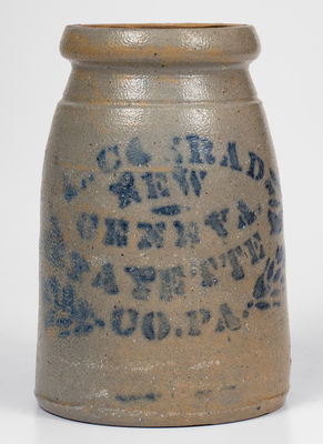 A. CONRAD / NEW GENEVA / FAYETTE CO., PA Stoneware Canning Jar