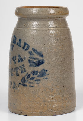 A. CONRAD / NEW GENEVA / FAYETTE CO., PA Stoneware Canning Jar