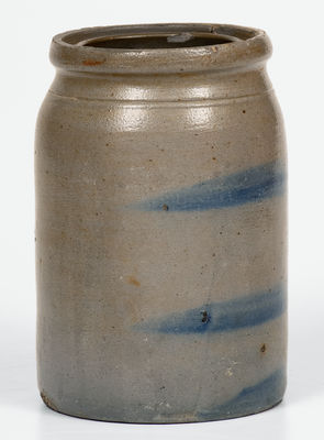 Small-Sized West Virginia Stoneware Striped Canning Jar