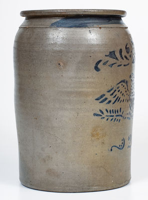 Attrib. Stephen Ward, West Brownsville, PA Stoneware Eagle Jar