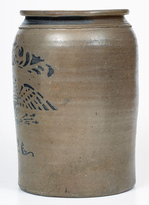 Attrib. Stephen Ward, West Brownsville, PA Stoneware Eagle Jar