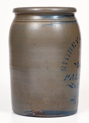 2 Gal. RICHEY & HAMILTON / PALATINE, W. VA Stoneware Jar