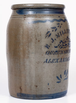 2 Gal. E. J. MILLER & CO. / ALEXANDRIA, VA Stoneware Stenciled Advertising Jar