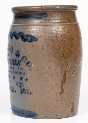 1 Gal. E. J. MILLER & CO. / ALEXANDRIA, VA Stoneware Stenciled Advertising Jar