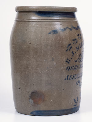 2 Gal. E. J. MILLER & CO. / ALEXANDRIA, Virginia Stoneware Advertising Jar