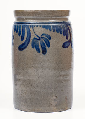 1 Gal. W. H. LEHEW & CO. / STRASBURG, VA Stoneware Jar w/ Floral Decoration