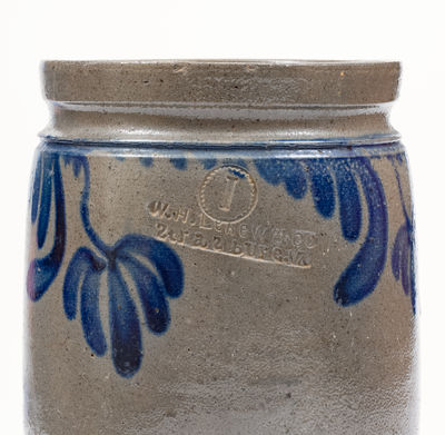 1 Gal. W. H. LEHEW & CO. / STRASBURG, VA Stoneware Jar w/ Floral Decoration