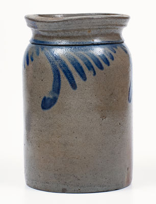 1/2 Gal. W. H. LEHEW & CO. / STRASBURG, VA Stoneware Jar w/ Swag Decoration