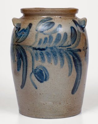 1 Gal. Baltimore Stoneware Jar w/ Floral Decoration, circa 1830