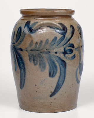 1 Gal. Baltimore Stoneware Jar w/ Floral Decoration, circa 1830