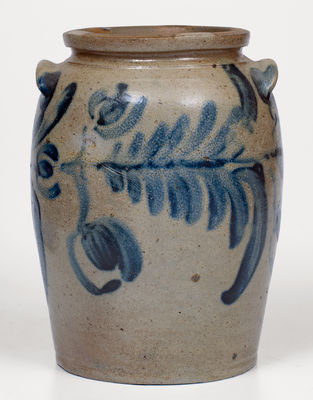 1 Gal. Baltimore Stoneware Jar w/ Floral Decoration, circa 1830