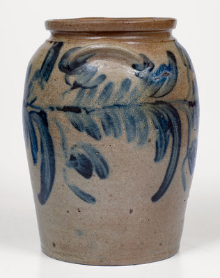 1 Gal. Baltimore Stoneware Jar w/ Floral Decoration, circa 1830