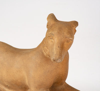 Very Rare attrib. Joseph Bell, Muskingum County, Ohio Stoneware Whippet
