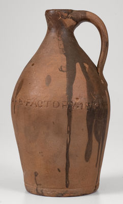 Rare PAUL CUSHMAN'S STONEWARE FACTORY / 1809 Albany, NY Stoneware Jug