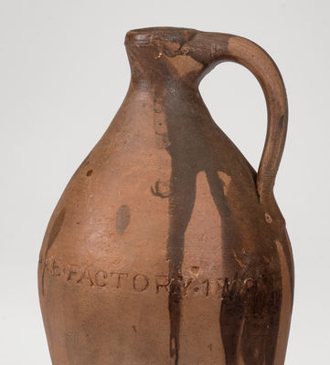 Rare PAUL CUSHMAN'S STONEWARE FACTORY / 1809 Albany, NY Stoneware Jug