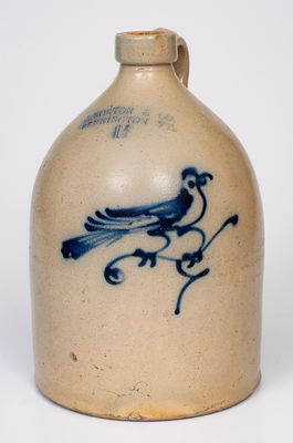 1 1/2 Gallon J. NORTON / BENNINGTON, VT Stoneware Bird Jug