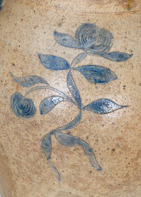 Extremely Rare R. WEAVER Ohio Odd Fellows Stoneware Jar w/ Incised Floral Decoration