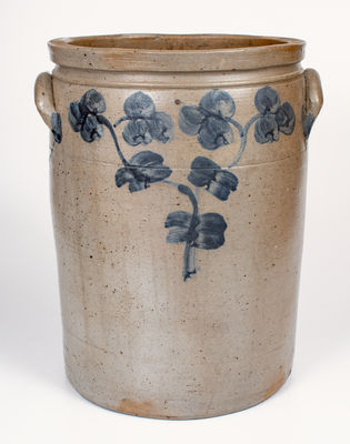 Unusual 6 Gal. Baltimore, MD Stoneware Jar w/ Floral Decoration