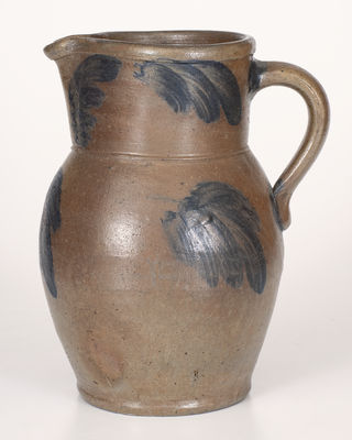 Baltimore Stoneware Pitcher w/ Leaf Decoration, circa 1880