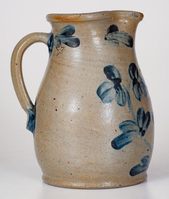 Unusual Baltimore, MD Stoneware Pitcher with Impressed Star, c1875