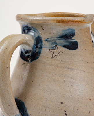 Unusual Baltimore, MD Stoneware Pitcher with Impressed Star, c1875