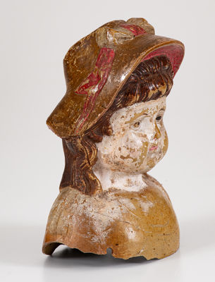 Extremely Rare Anna Pottery / 1885 Salt-Glazed Stoneware Doll s Head