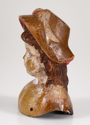 Extremely Rare Anna Pottery / 1885 Salt-Glazed Stoneware Doll s Head