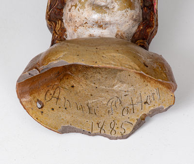 Extremely Rare Anna Pottery / 1885 Salt-Glazed Stoneware Doll s Head