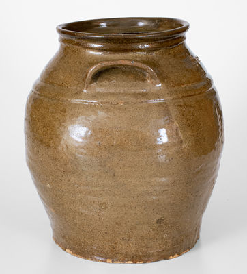Scarce Stoneware Jar attrib. David Drake, Edgefield District, SC,