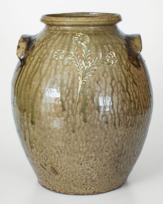 Attrib. Collin Rhodes, Shaw s Creek, Edgefield District, SC Stoneware Jar w/ Kaolin Slip Decoration