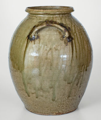 Attrib. Collin Rhodes, Shaw s Creek, Edgefield District, SC Stoneware Jar w/ Kaolin Slip Decoration