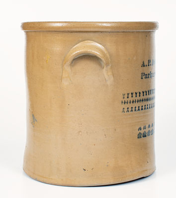 4 Gal. A. P. DONAGHHO / PARKERSBURG, WV Stoneware Crock