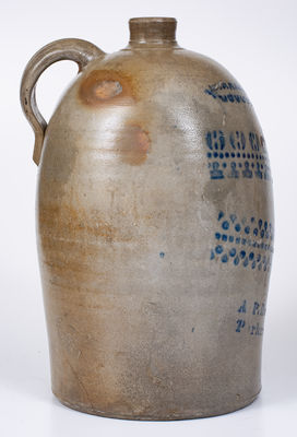 3 Gal. A. P. DONAGHHO / PARKERSBURG, WV Stoneware Jug