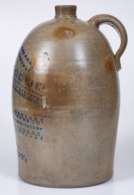 3 Gal. A. P. DONAGHHO / PARKERSBURG, WV Stoneware Jug
