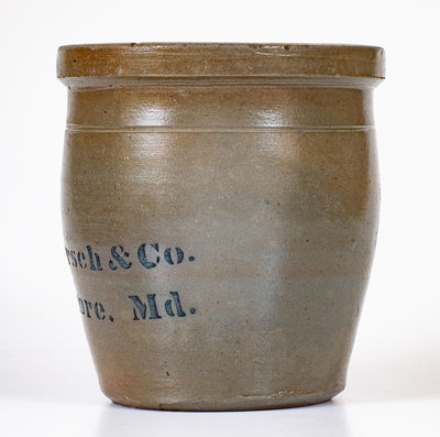 Small-Sized Chas. H. Torsch / Baltimore, Md. Stoneware Advertising Jar by Donaghho