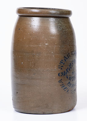 Rare WHEELING, West Virginia Stoneware Advertising Canning Jar