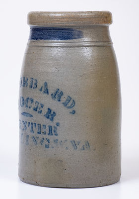 WHEELING, West Virginia Stoneware Canning Jar