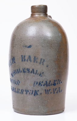 Rare CHARLESTON, W. VA Stoneware Advertising Jug