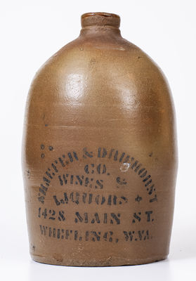 WHEELING, W. VA Stoneware Advertising Jug