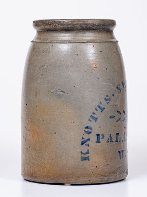 KNOTTS, SWINDLER & CO. / PALATINE, W. VA Stoneware Canning Jar